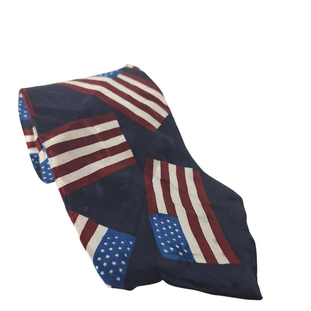 Jesuis American Flag Silk Necktie